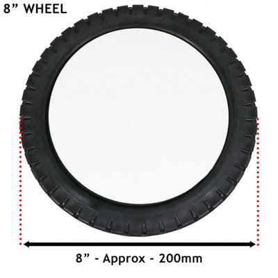  - Lawnmower Wheel  8"   200mm Universal Tyre Reducer Bushes