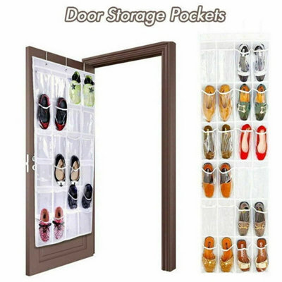  - Over The Door Shoe Organizer,hanging Shoe Rack Storage Holder With 24 Pockets