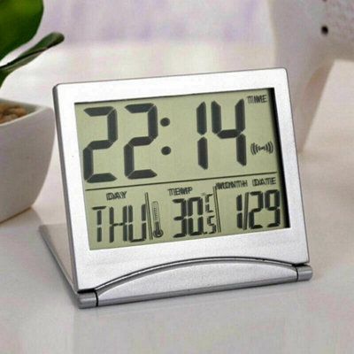  - Digital Travel Alarm ClockFoldable Calendar Temperature Date Timer Lcd Clock