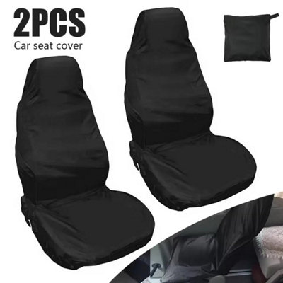 2Pc Front Seat Covers Universal For Car Van Black Waterproof Protector Anti-Dust from B&Q