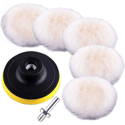 Polishing Buffing Wheel Drill 7Pcs Pads Set Mop Compound Car Metal Attachement from B&Q