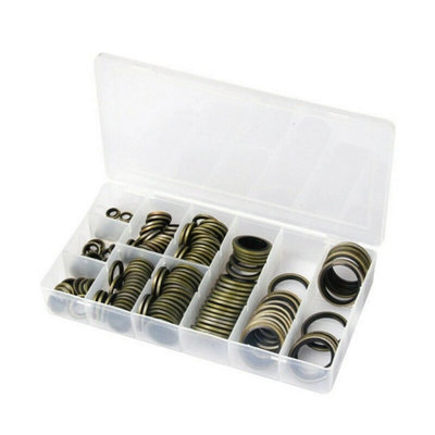 150Pcs Combined Bonded Seal Oil Drain Washers Rubber Steel Rings from B&Q
