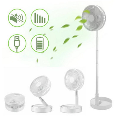 Usb Rechargeable Folding Telescopic Cordless Desk Cooling Fan from B&Q