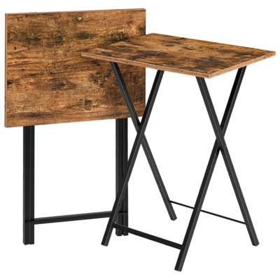 B&Q Set Of 2 Folding Tv Tray Tables Side Table Heavy Duty Camping