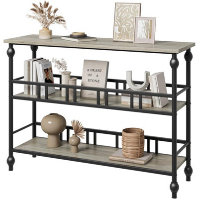 Console Table 3 Tier Entryway Narrow Side Table Shelf Sofa Table from B&Q