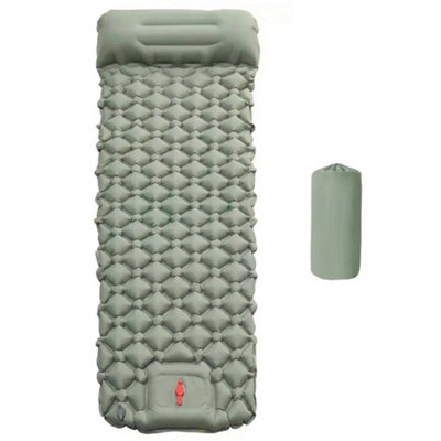  - Green Self-Inflating Camping Mattress With Pillow For Hiking