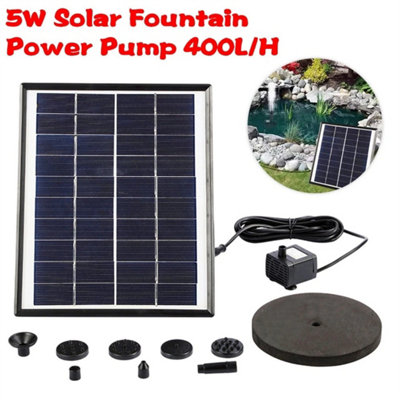 5W Solar Water Pump 400L/h For Garden Pond Fountain from B&Q