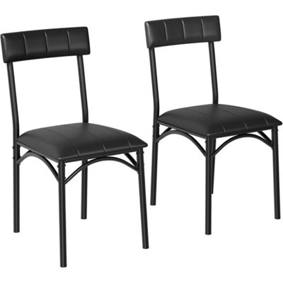  - Dining Chairs Set Of 2 Pu Leather Upholstered Kitchen Chairs Metal Legs