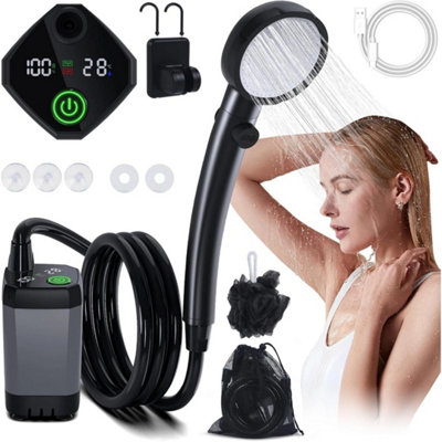  - Portable Camping Shower Pump Outdoor Shower With Digital Display