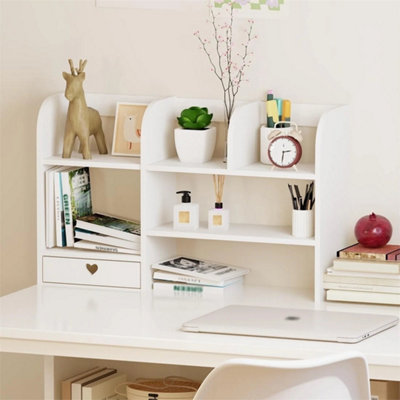 Desktop Bookshelf Home Office Desk Storage Tidy Shelf Bookcase Rack from B&Q