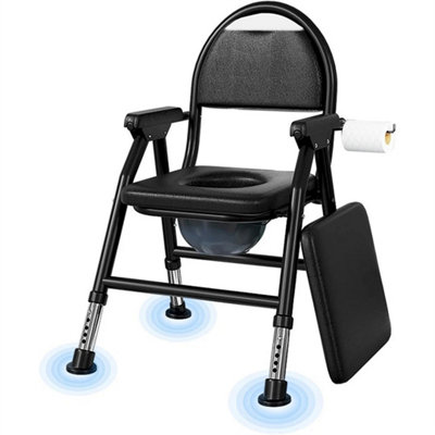 Lightweight Commode Toilet Chair Height Adjust Bedside Shower Chair from B&Q