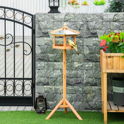 Wooden Bird Feeding StationGarden Stand For Parrot & Nesting from B&Q