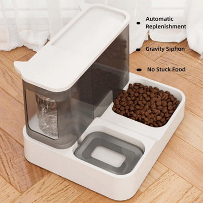 Automatic Pet Feeder Food Dispenser Water Fountain Bowl For Cat Dog from B&Q