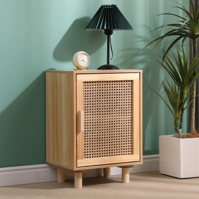  - 1 Door Natural Bedside Cabinet Nightstand
