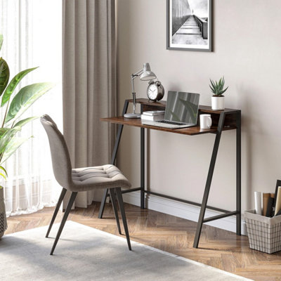 Rustic Brown 2-Tier Computer Desk With Storage Shelf from B&Q