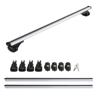 120Cm Universal Lockable Aluminium Car Roof Rack Bars Rail Luggage Carrier from B&Q