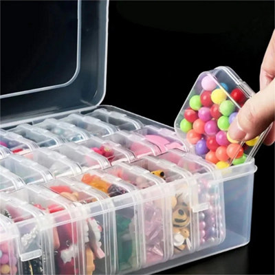 30Pcs Clear Plastic Bead Storage Containers Hinged from B&Q