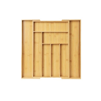 Bamboo Expandable Cutlery Tray Drawer Organiser from B&Q