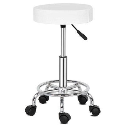 Hydraulic New Swivel Salon Stool Spa Beauty Pu Chair White from B&Q