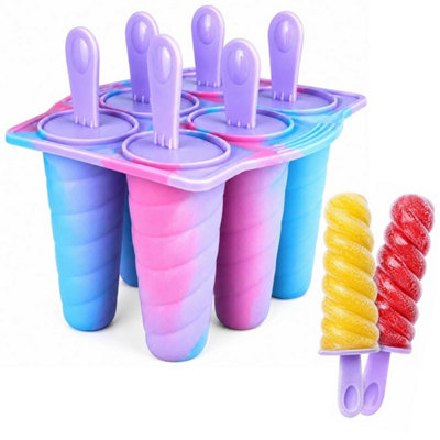 Cosmic Pink  6 Twister Shape Ice Lolly Mould With Reusable Sticks from B&Q