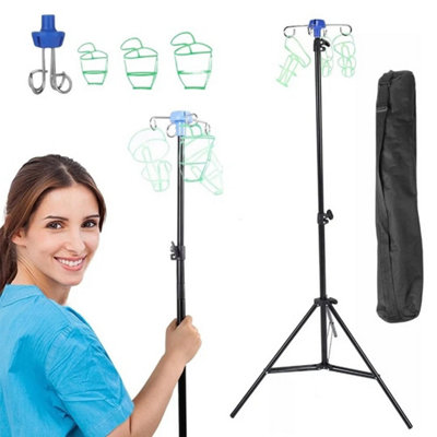 Adjustable Iv Pole Aluminum Alloy Iv Drip Stand Infusion Holder With 4 Hook from B&Q