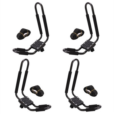 4X Adjustable Hard Kayak Canoe Carrier Car Roof Rack J Bars Set from B&Q