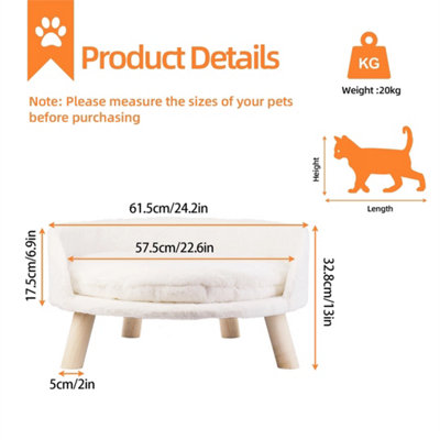  - 60Cm Pet Sofa Chair Bed Elevate Puppy Long Plush Cushion Couch Stool