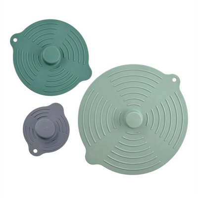 Set Of 3 Silicone Food Covers Reusable Lids Microwave Splatter Guard Bowl Pan from B&Q