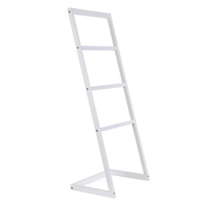 White Bamboo Freestanding Towel Rack Drying Stand & Holder With 4 Clothes Rails from B&Q