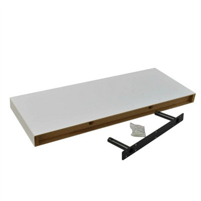 Floating Wall Shelf Wooden Shelves Wall Storage 60CmWhitePack Of 3 from B&Q