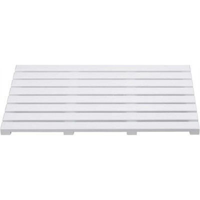 White Bamboo Duckboard Bath Mat  Anti-Slip Slatted Shower Spa Bathroom Floor from B&Q