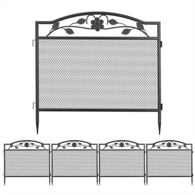 5 Heavy Metal Garden Fence Dog Animal Barrier Border Ground Stakes Defence Panel from B&Q