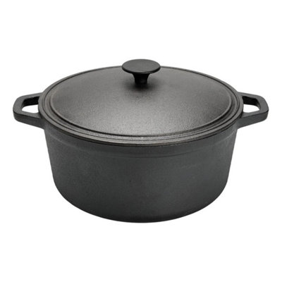 4L With Lid Cast Iron Stew Pot Skillet Stockpot Casserole Dish Soup Pot With Lid & Handle from B&Q