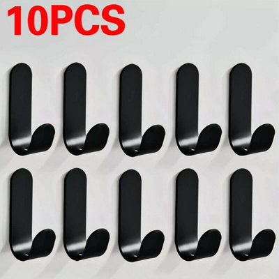 10Pcs Self Adhesive Hooks Stick On Wall Door Hooks Stainless Steel Coat Hooks from B&Q
