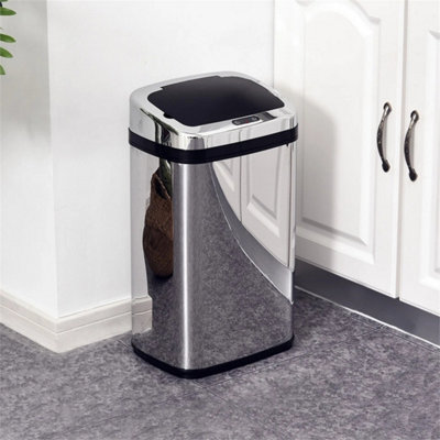 30L Automatic Kitchen Bin With Lid And Infrared Motion Sensor Silver from B&Q