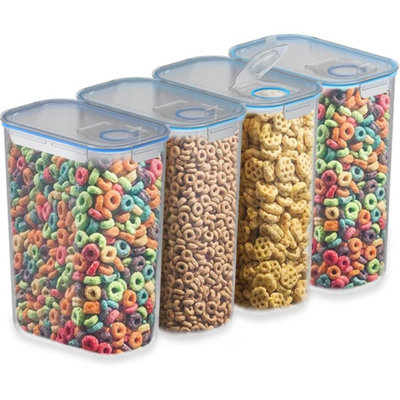  - 4Pcs Airtight Cereal Container Kitchen Food Storage Dispenser