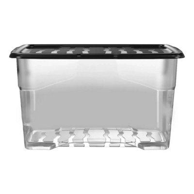 80L Clear Plastic Storage Box With Lid Underbed Organizer from B&Q