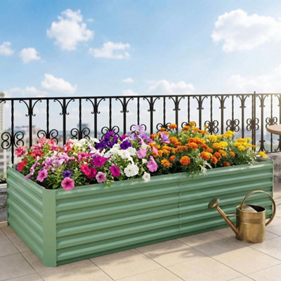 180X90X60Cm Galvanized Raised Garden Planter Bed from B&Q
