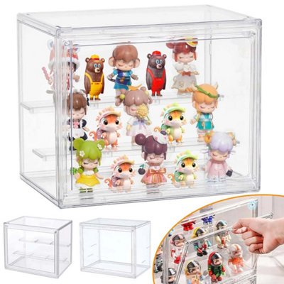 2-Tier Clear Acrylic Display Case Dustproof Showcase Box from B&Q