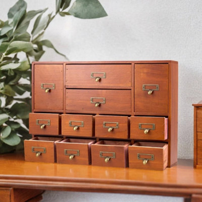  - A-12 Drawers Rustic Drawers Desk Drawer Organiser Wooden Storage Boxes Apothecary Trinket Box