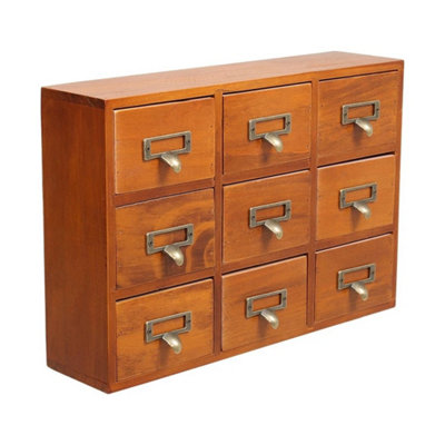 - B-9 Drawers Rustic Drawers Desk Drawer Organiser Wooden Storage Boxes Apothecary Trinket Box
