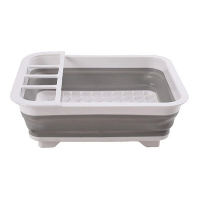  - Collapsible Dish Drainer Folding Draining Rack Plates Cutlery Board Tray Kitchen