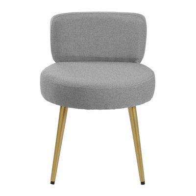  - Grey Linen Dressing Table Stool Bedroom Vanity Chair Makeup Stool Bedroom Piano Seat