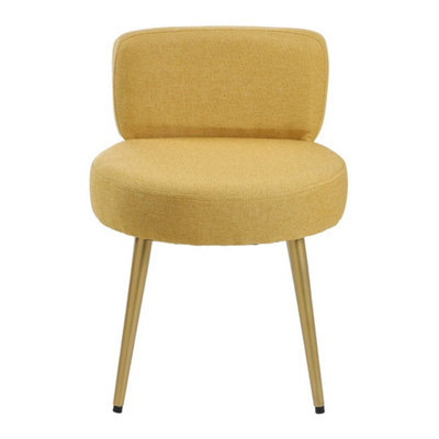  - Yellow Linen Dressing Table Stool Bedroom Vanity Chair Makeup Stool Bedroom Piano Seat