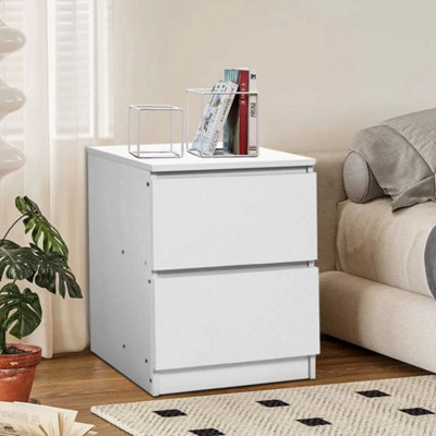 White Wooden Bedside Table Cabinets With Drawers Nightstand Bedroom Furniture 1 Drawer 32X30X41Cm