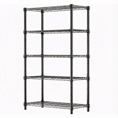 M Mzg 1250 Lbs Shelving Utility Shelving Unit 5-Tier Unit Steel Wire Rack Black from B&Q