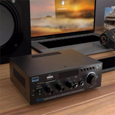 600W Bluetooth Amplifier Amp Hifi Audio 2Ch Usb Aux Fm from B&Q