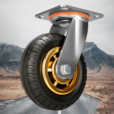 8" 200mm Swivel Castor Wheel Rubber Industrial Caster from B&Q