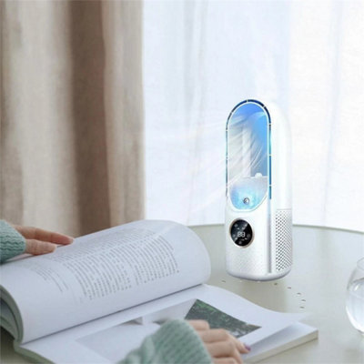 Portable Air Cooler 6 Speed Silent Timer Leafless Fan from B&Q