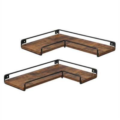 Floating Shelves Set 2Pc L-Shaped Corner Shelf from B&Q